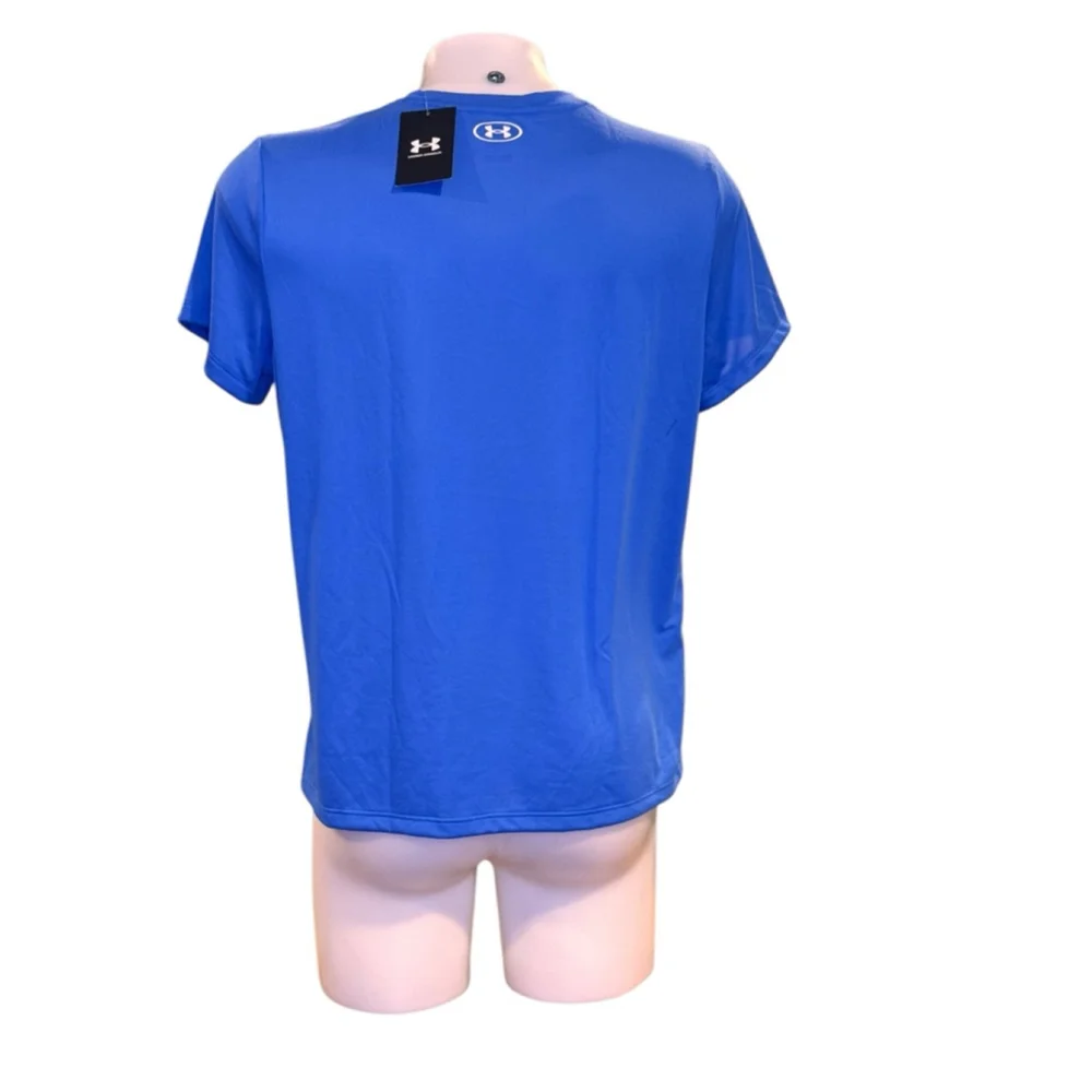 Men's Under Armour vanish energy Blue Short Sleeve Tee L with White Logo m12 - Picture 2 of 3